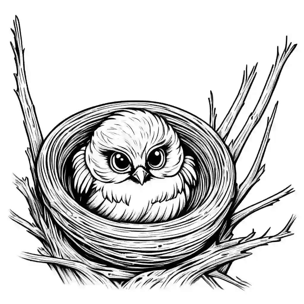 Birds Nest coloring pages